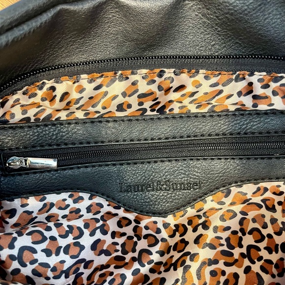 Laurel & Sunset Rockstar Biker Shoulder/Cross Body Bag | Black | Pockets Galore! - Picture 8 of 14